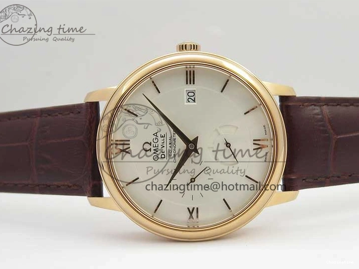 0125 De Ville Prestige Real PR RG ZF 1:1 Best Edition White Dial on Brown Leather Strap MIYOTA HighPerformance 7939